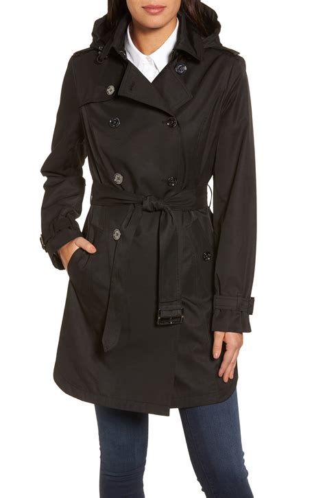 michael kors navy trench coat macys|Michael Kors trench coat nordstrom.